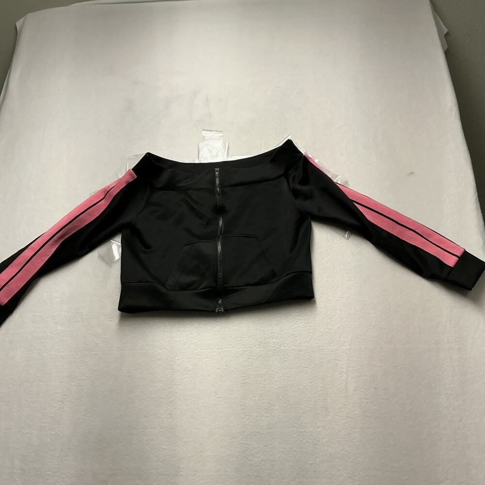 Fashion Nova Cropped off the shoulders Track Jacket Zip Up Size XL, 4221